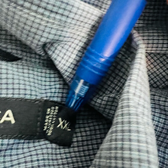 Nautica Sanded Poplin Men's Blue Short Sleeve Shirt - Picture 7 of 7